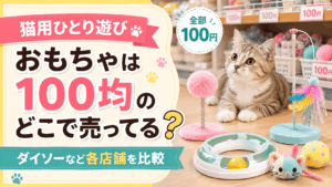 猫用ひとり遊びおもちゃは100均のどこで売ってる？ダイソーなど各店舗の売り場を比較